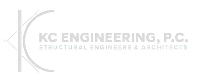 KC Engineering logo featuring the text "KC ENGINEERING, P.C. STRUCTURAL ENGINEERS & ARCHITECTS" in a modern design.