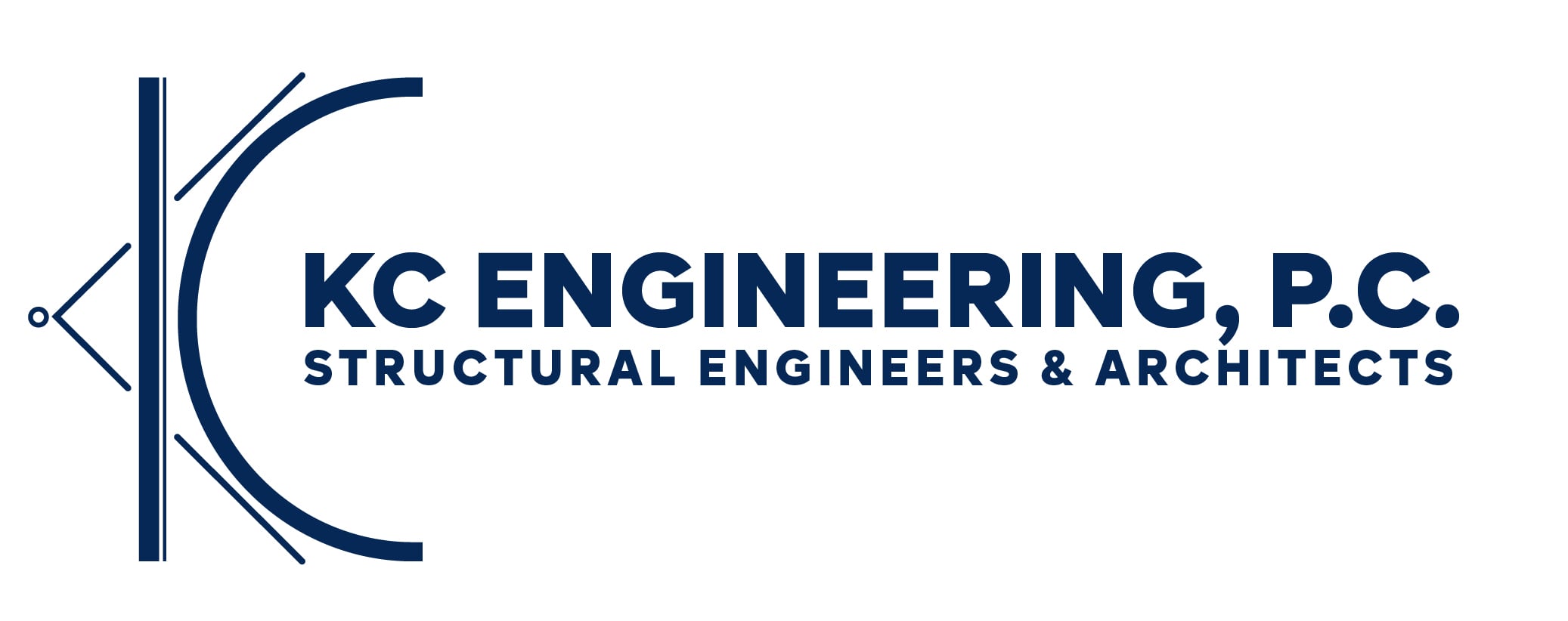 KC Engineering logo featuring the text "KC ENGINEERING, P.C. STRUCTURAL ENGINEERS & ARCHITECTS" with a modern design, representing the company's focus on structural engineering services.